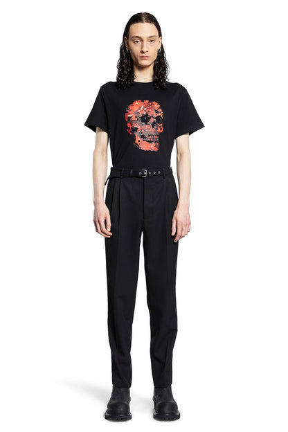 ALEXANDER MCQUEEN MAN BLACK T-SHIRTS & TANK TOPS