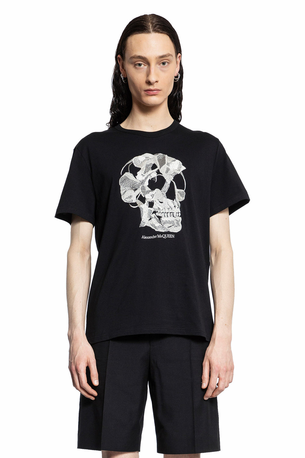 ALEXANDER MCQUEEN MAN BLACK T-SHIRTS & TANK TOPS