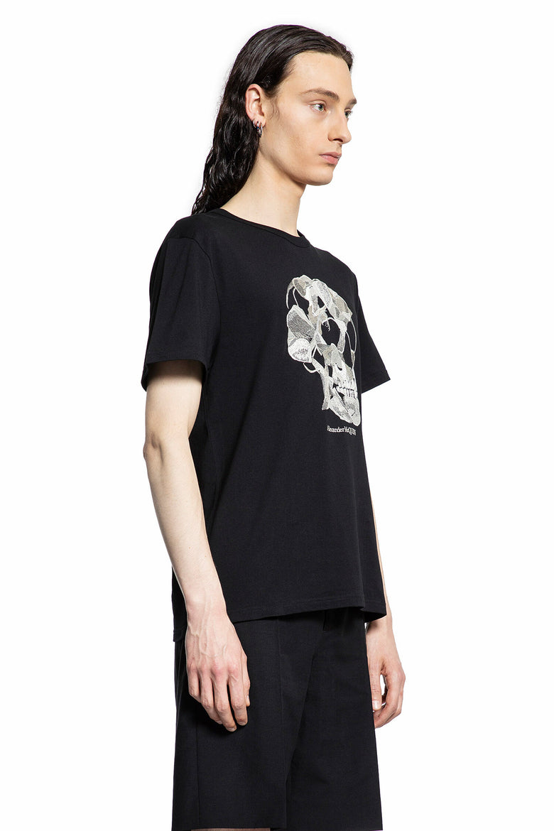 ALEXANDER MCQUEEN MAN BLACK T-SHIRTS & TANK TOPS