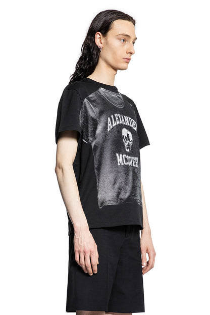 ALEXANDER MCQUEEN MAN BLACK T-SHIRTS & TANK TOPS