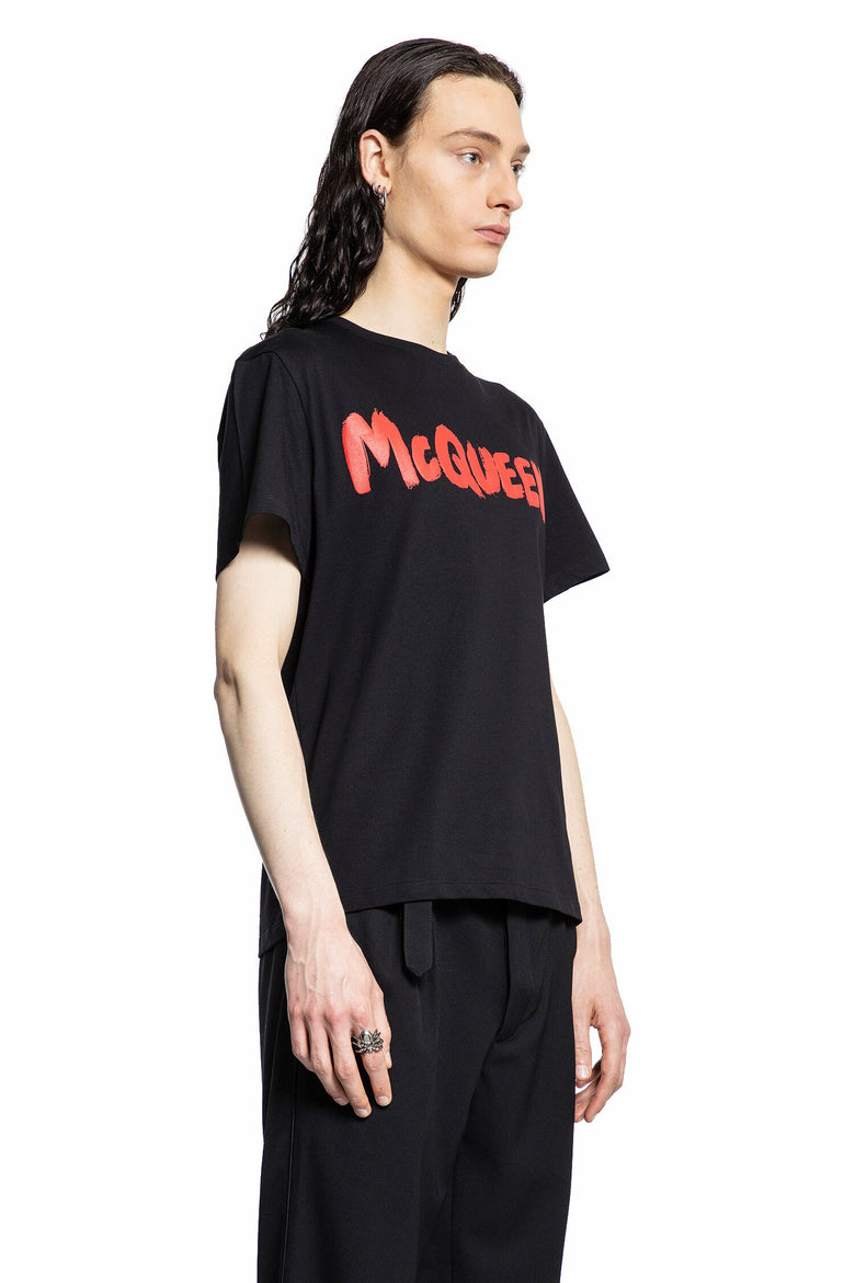 ALEXANDER MCQUEEN MAN BLACK T-SHIRTS & TANK TOPS