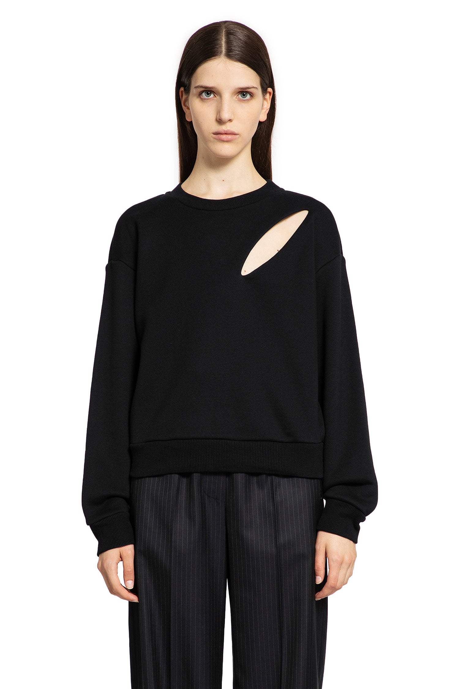 ALEXANDER MCQUEEN WOMAN BLACK SWEATSHIRTS