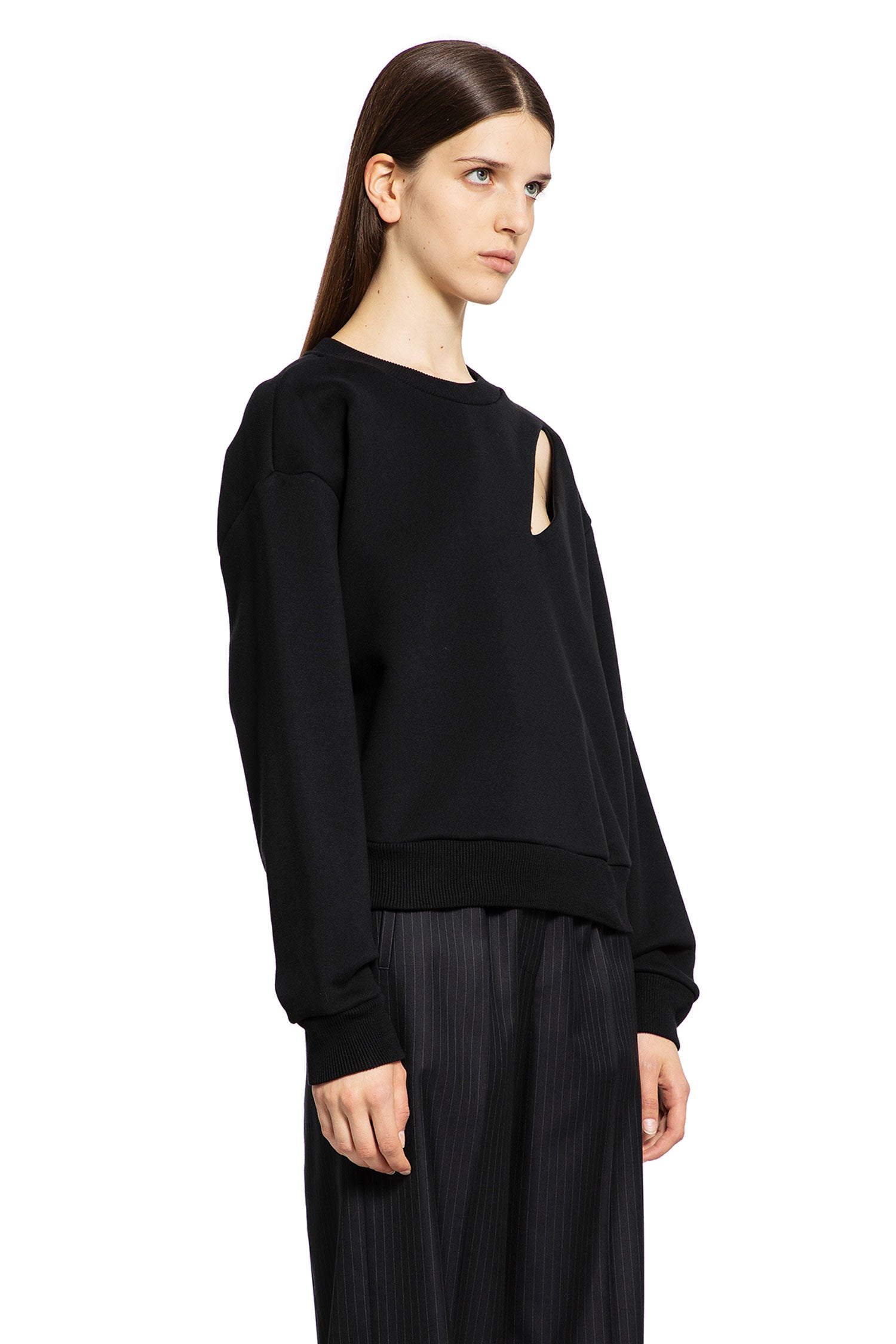 ALEXANDER MCQUEEN WOMAN BLACK SWEATSHIRTS