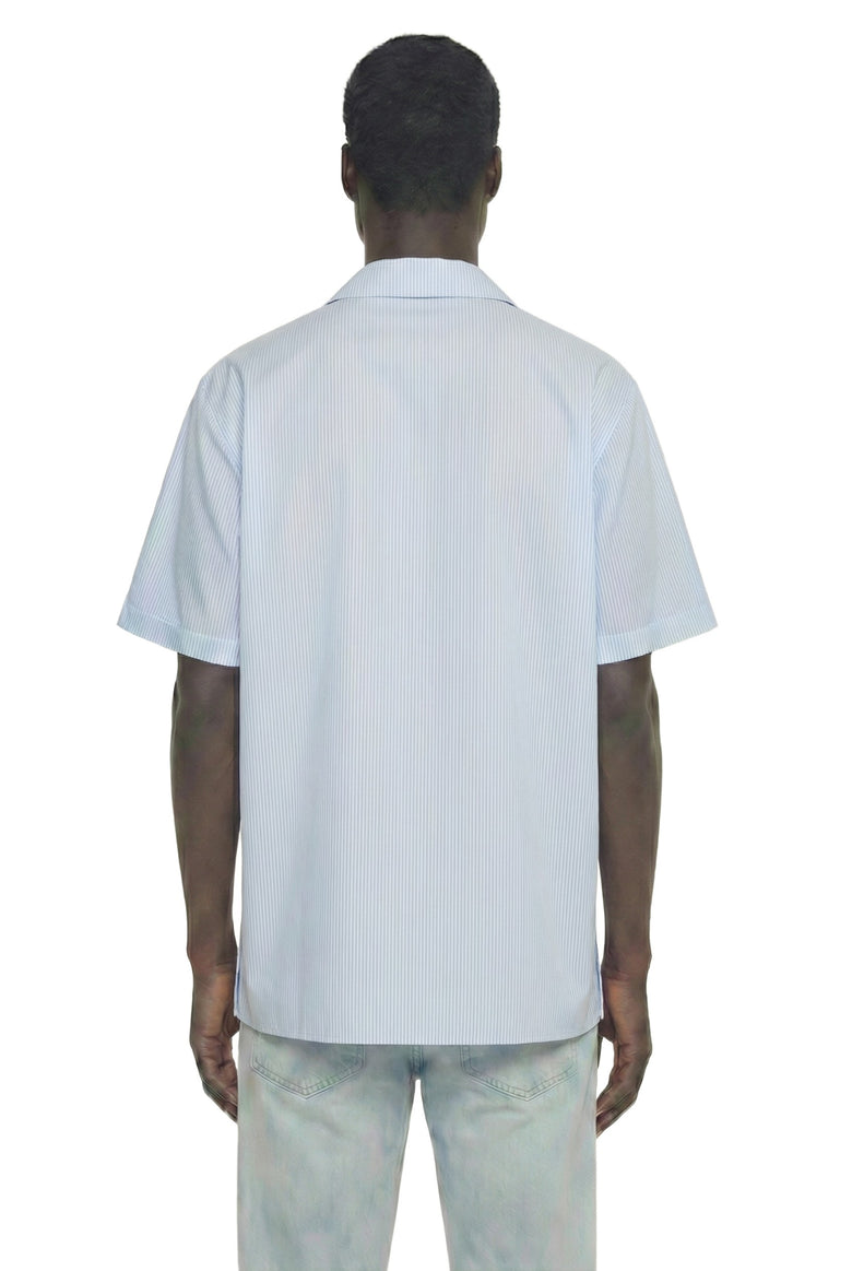 Pinstriped Cotton Poplin Bowling Shirt