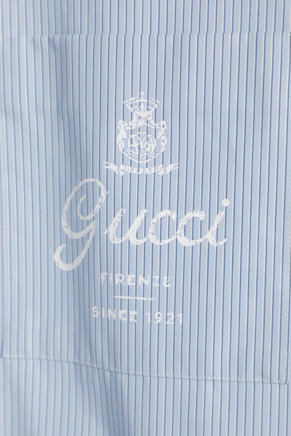 Pinstriped Cotton Poplin Bowling Shirt