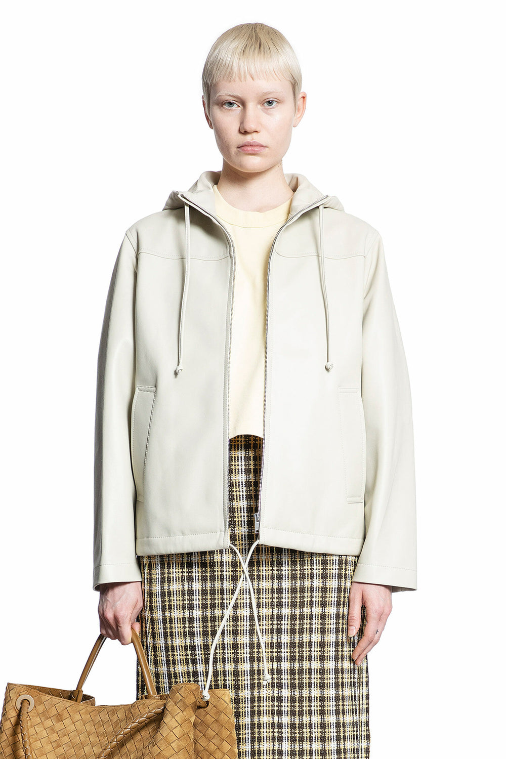 BOTTEGA VENETA WOMAN OFF-WHITE JACKETS