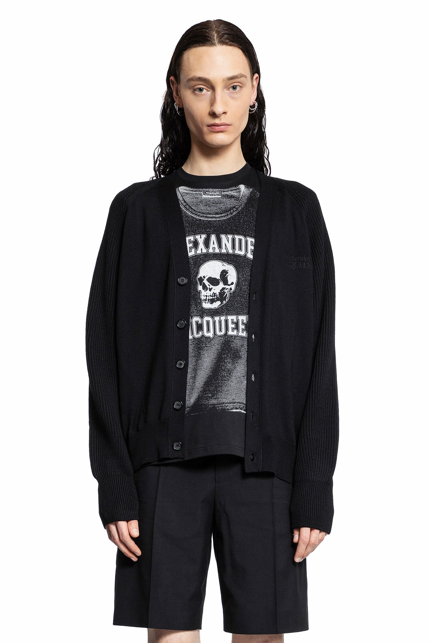 ALEXANDER MCQUEEN MAN BLACK KNITWEAR