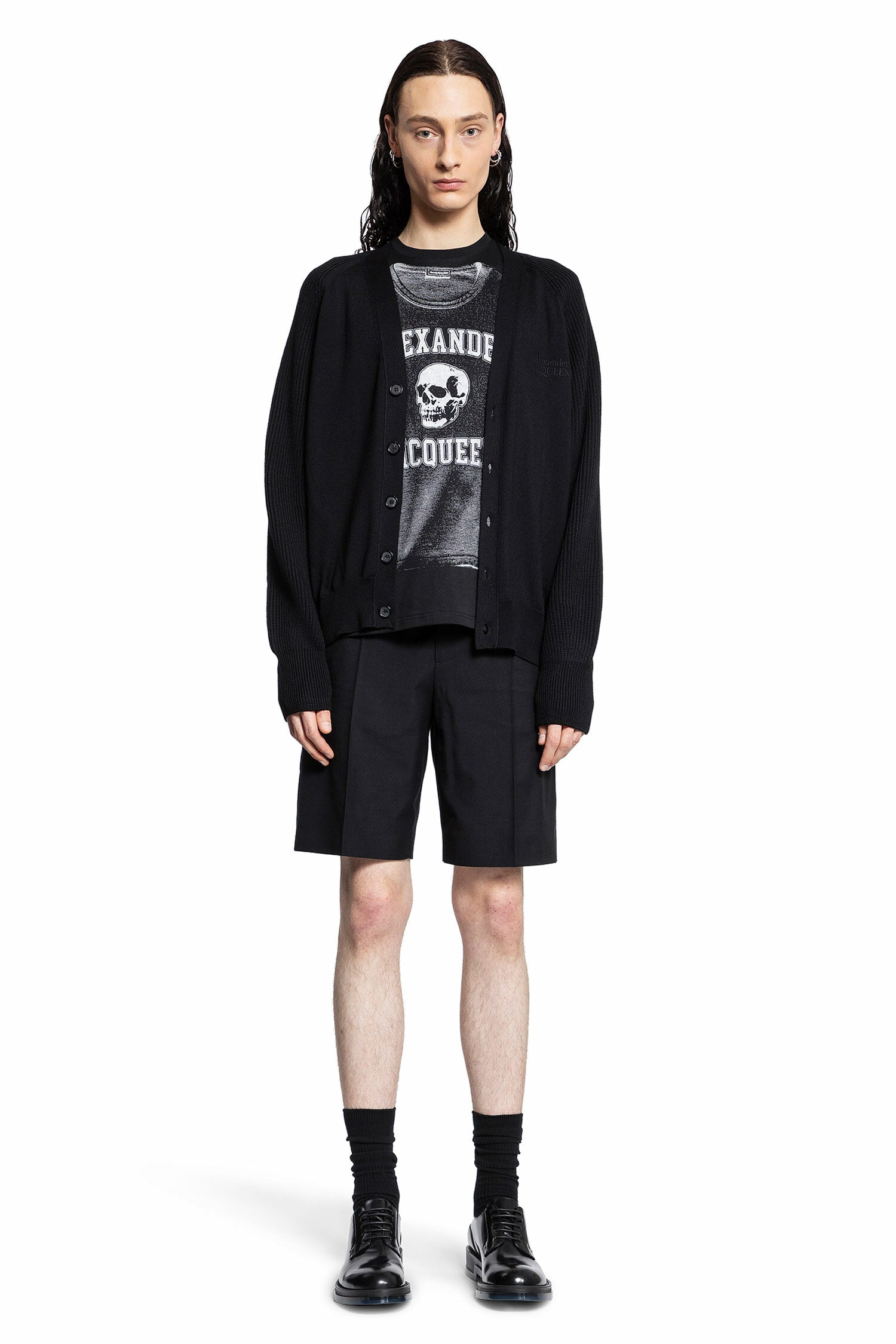 ALEXANDER MCQUEEN MAN BLACK KNITWEAR