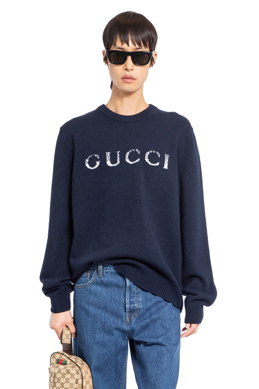 GUCCI MAN BLUE KNITWEAR