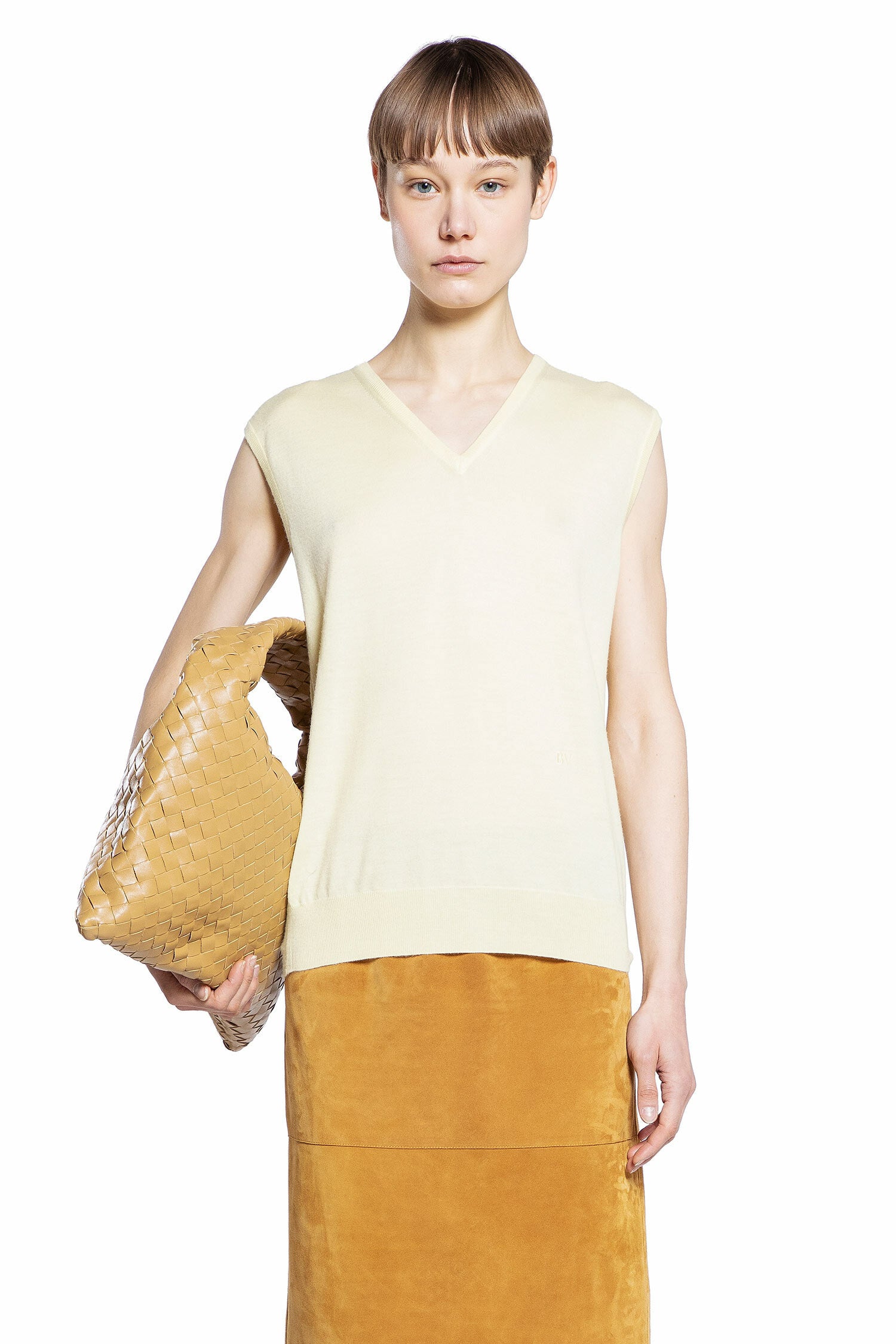 BOTTEGA VENETA WOMAN BEIGE SHOULDER BAGS