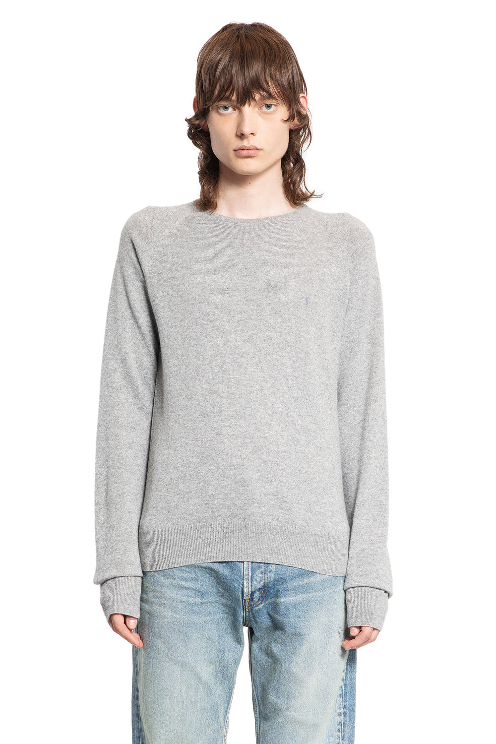 SAINT LAURENT MAN GREY KNITWEAR