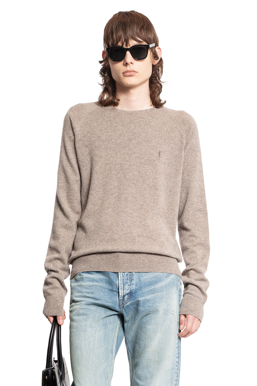 SAINT LAURENT MAN BEIGE KNITWEAR