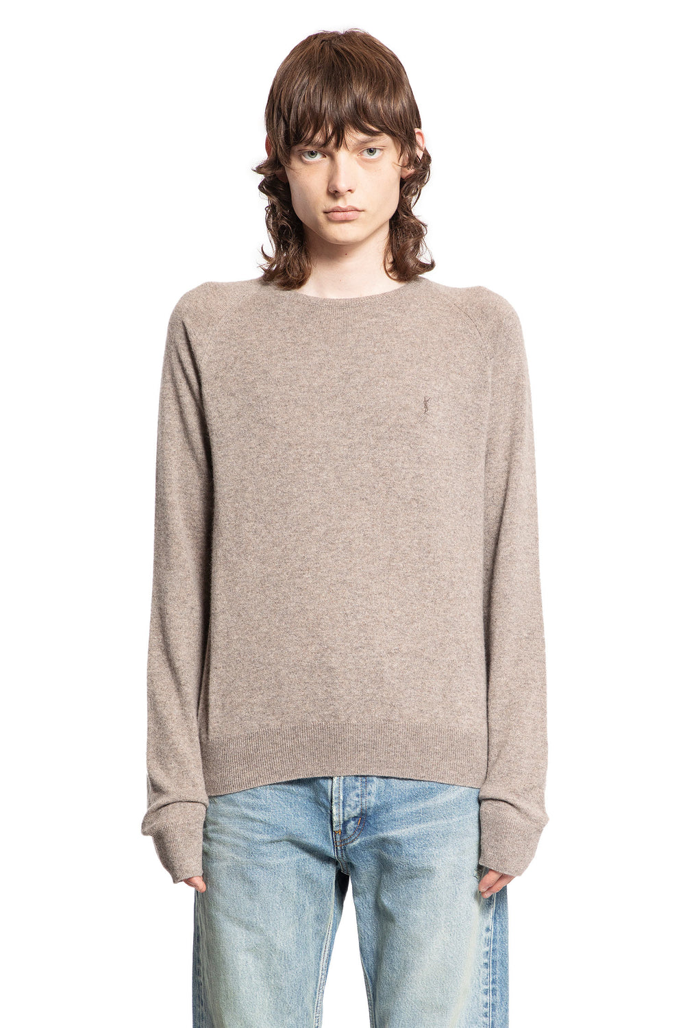 SAINT LAURENT MAN BEIGE KNITWEAR