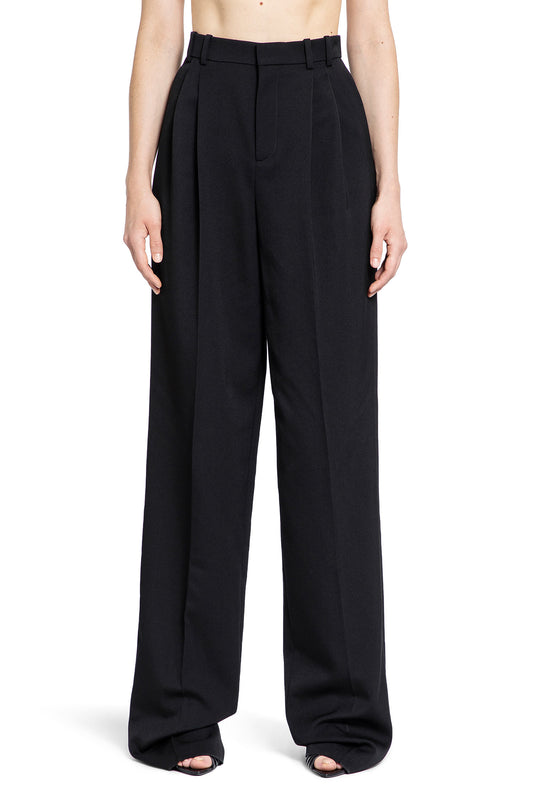 SAINT LAURENT WOMAN BLACK TROUSERS