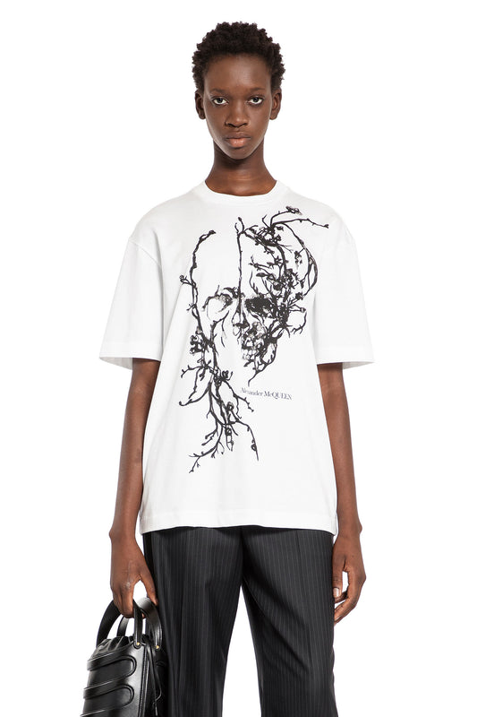 ALEXANDER MCQUEEN WOMAN WHITE T-SHIRTS & TANK TOPS