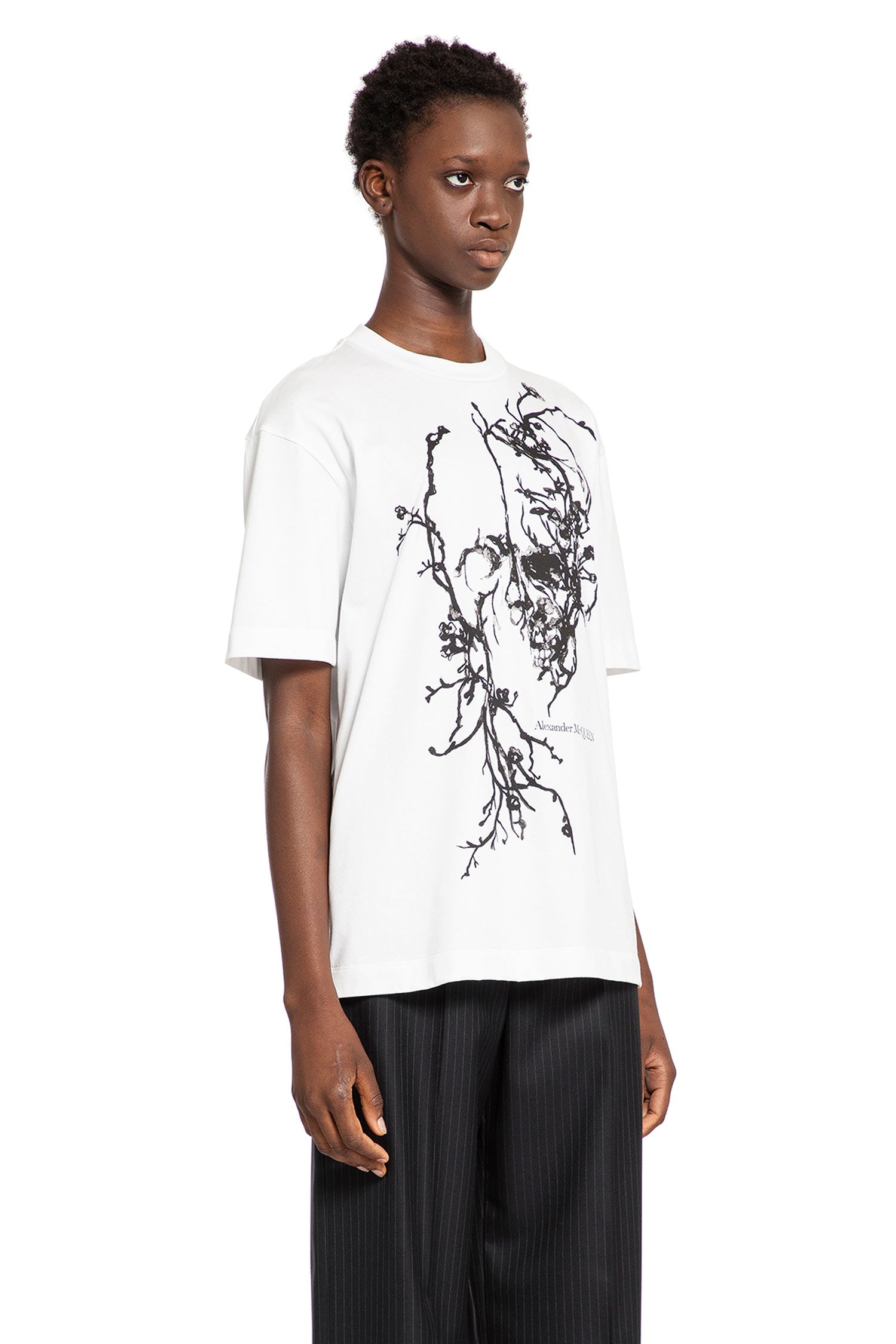 ALEXANDER MCQUEEN WOMAN WHITE T-SHIRTS & TANK TOPS