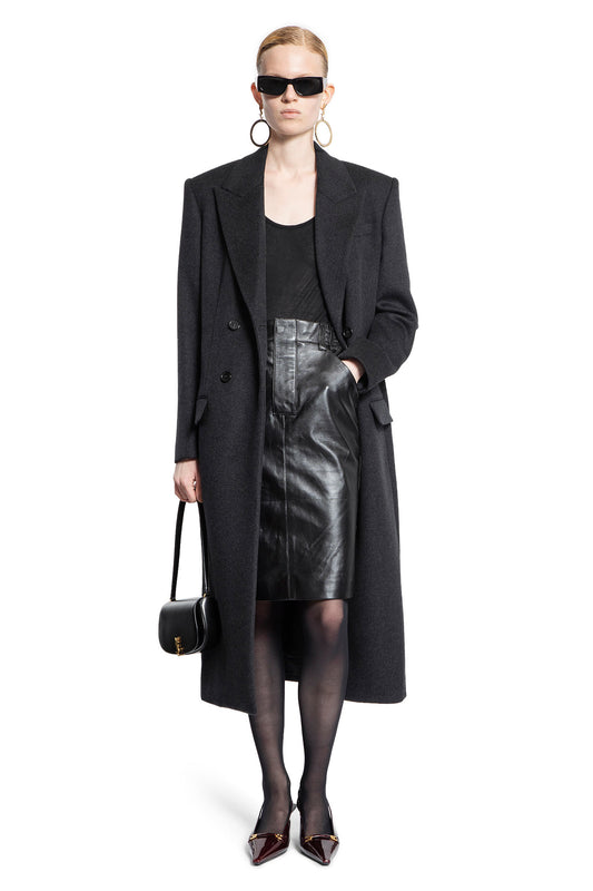 SAINT LAURENT WOMAN GREY COATS