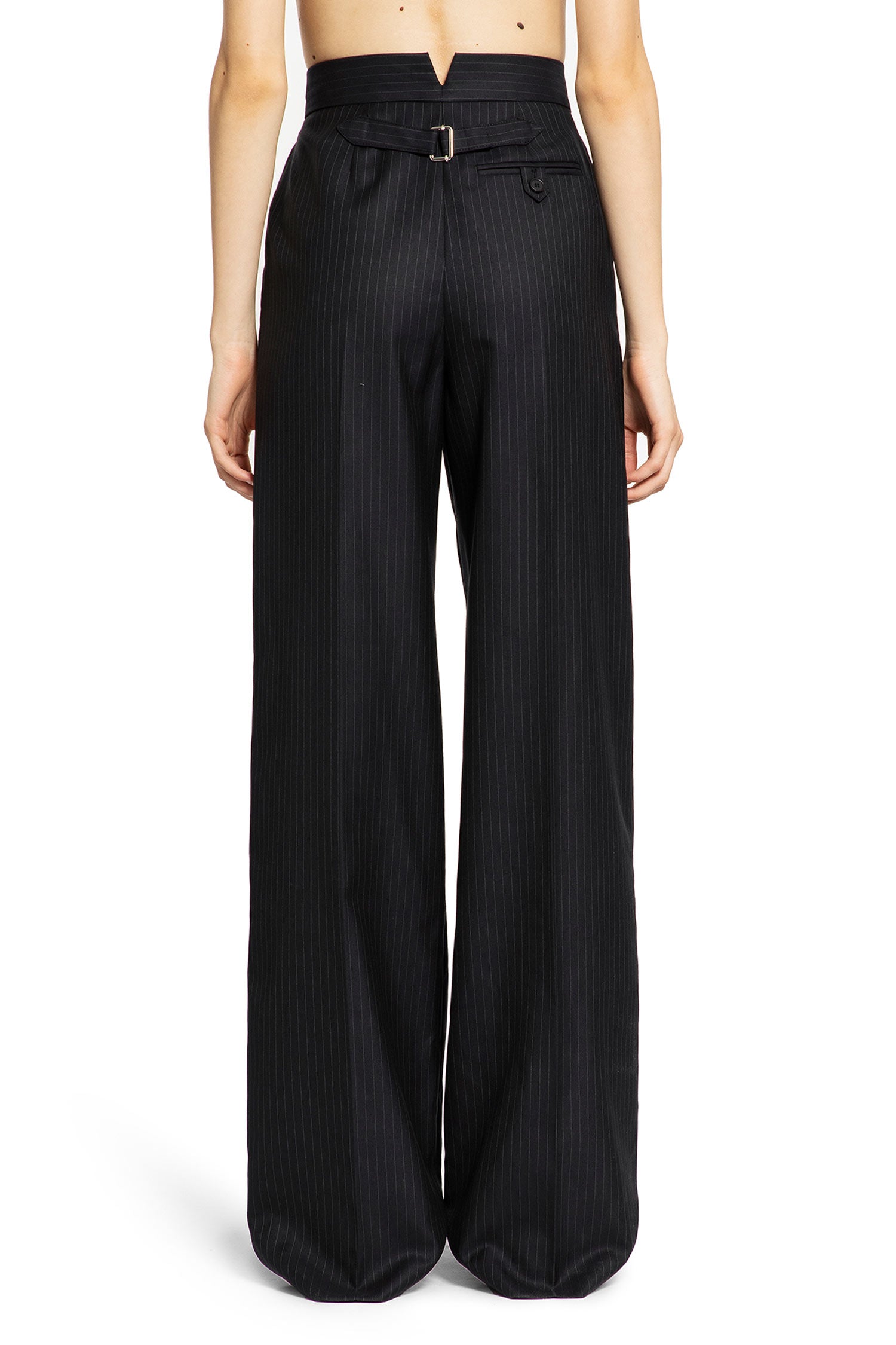 ALEXANDER MCQUEEN WOMAN BLUE TROUSERS