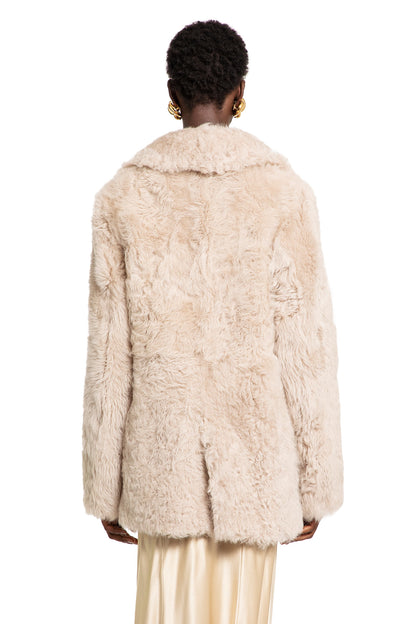 SAINT LAURENT WOMAN BEIGE COATS