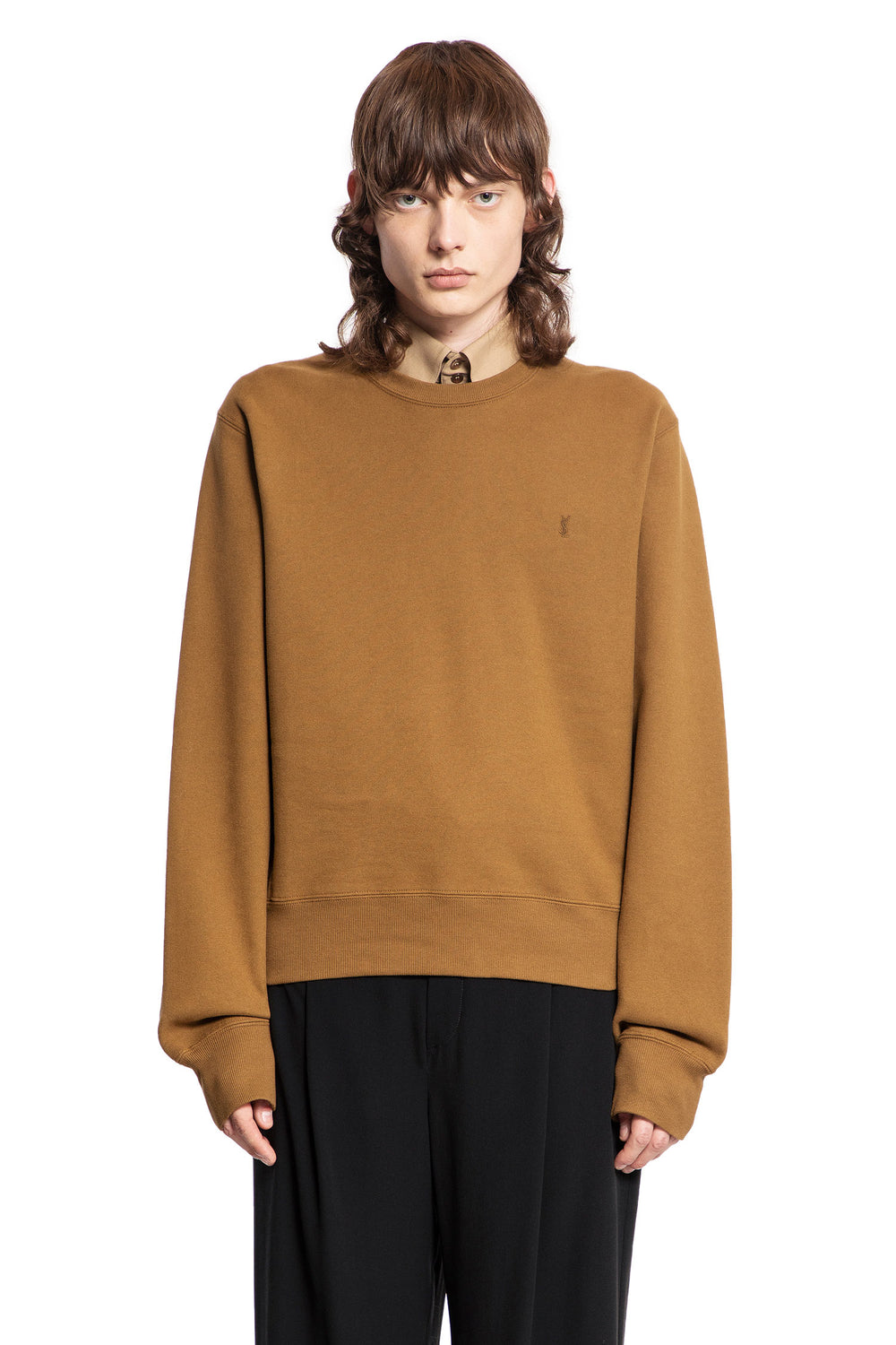 SAINT LAURENT MAN BROWN SWEATSHIRTS