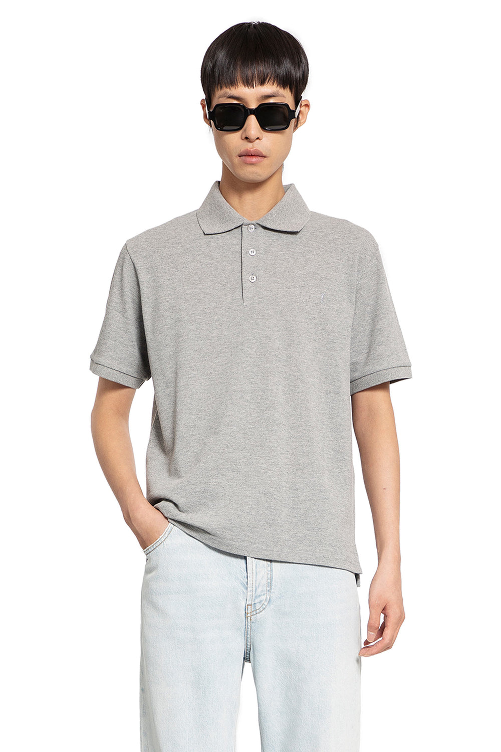 SAINT LAURENT MAN GREY T-SHIRTS & TANK TOPS