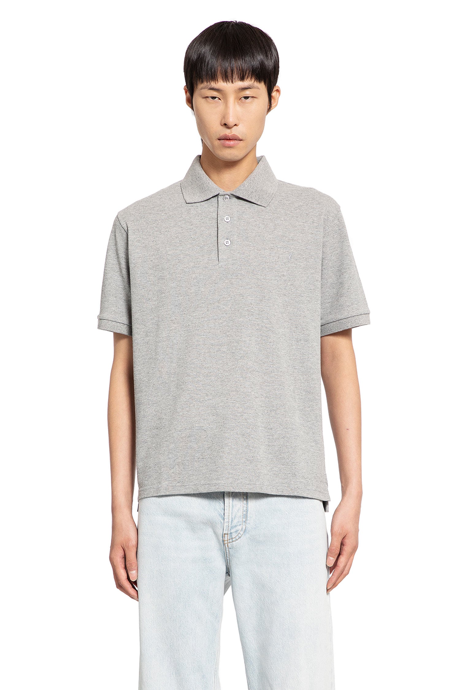 SAINT LAURENT MAN GREY T-SHIRTS & TANK TOPS