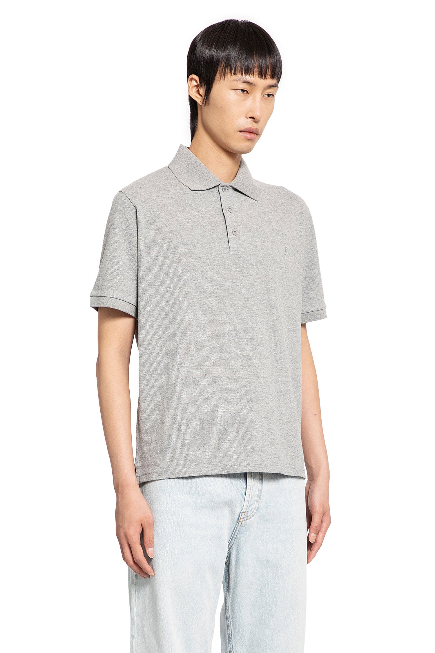 SAINT LAURENT MAN GREY T-SHIRTS & TANK TOPS