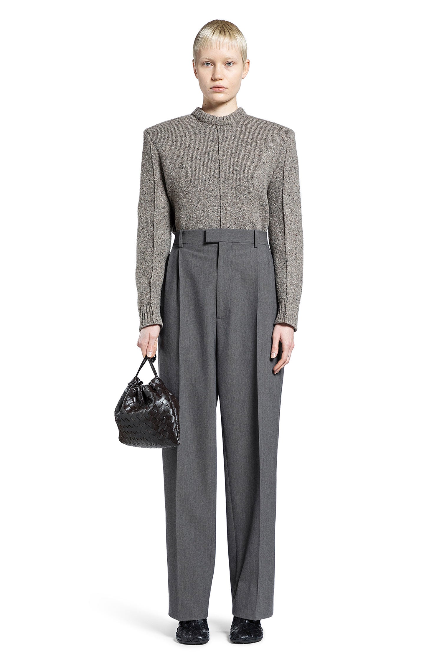 BOTTEGA VENETA WOMAN GREY KNITWEAR