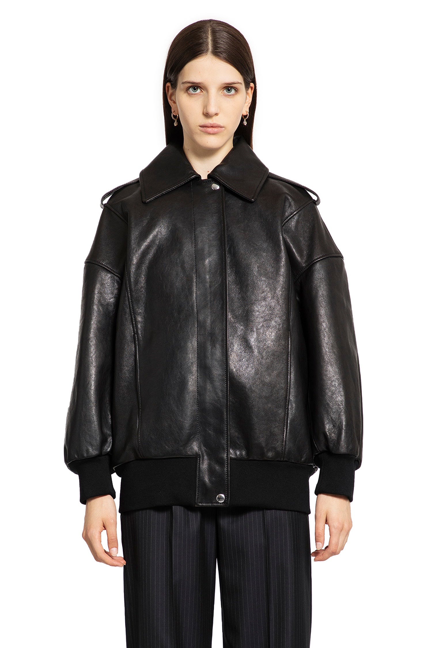 ALEXANDER MCQUEEN WOMAN BLACK JACKETS