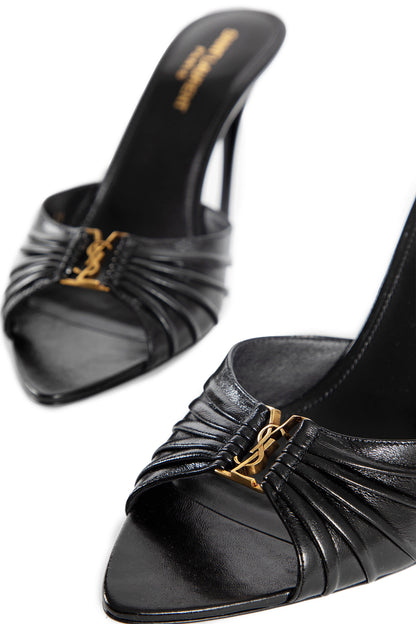 SAINT LAURENT WOMAN BLACK SANDALS & SLIDES