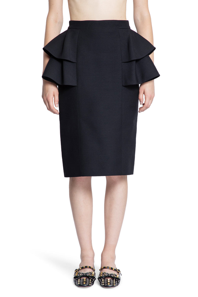Crêpe Couture Midi Skirt with Ruffles
