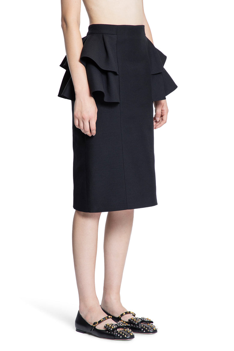Crêpe Couture Midi Skirt with Ruffles