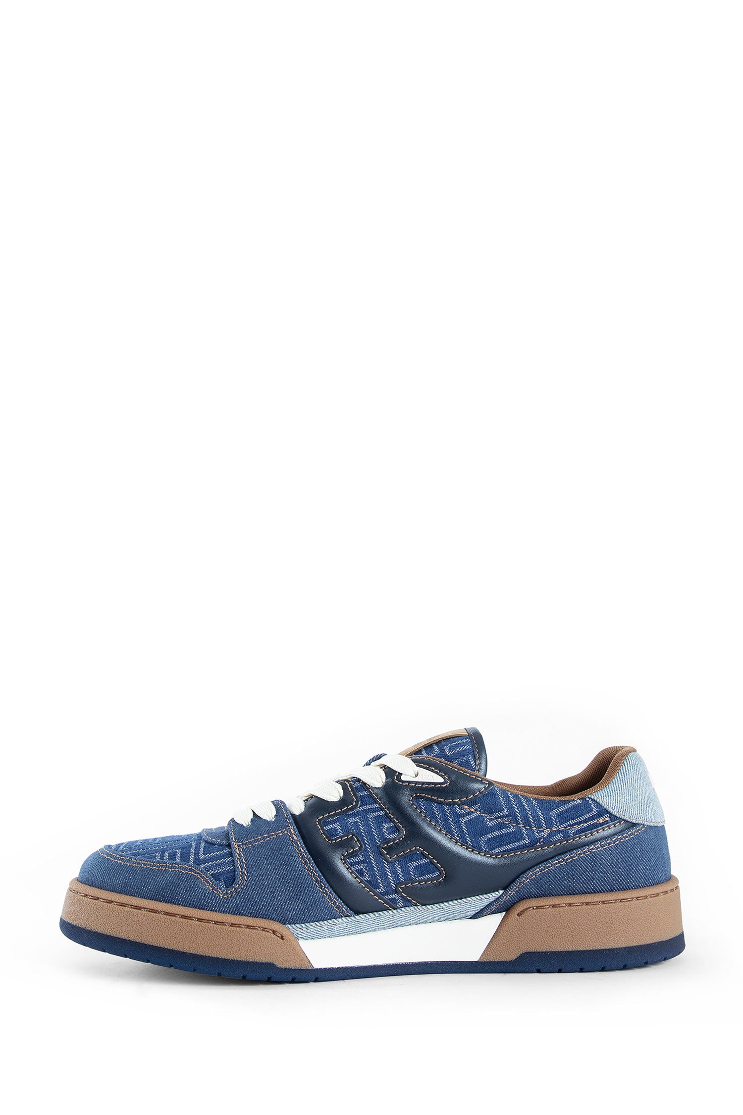 Fendi Match Denim-Effect FF Sneakers