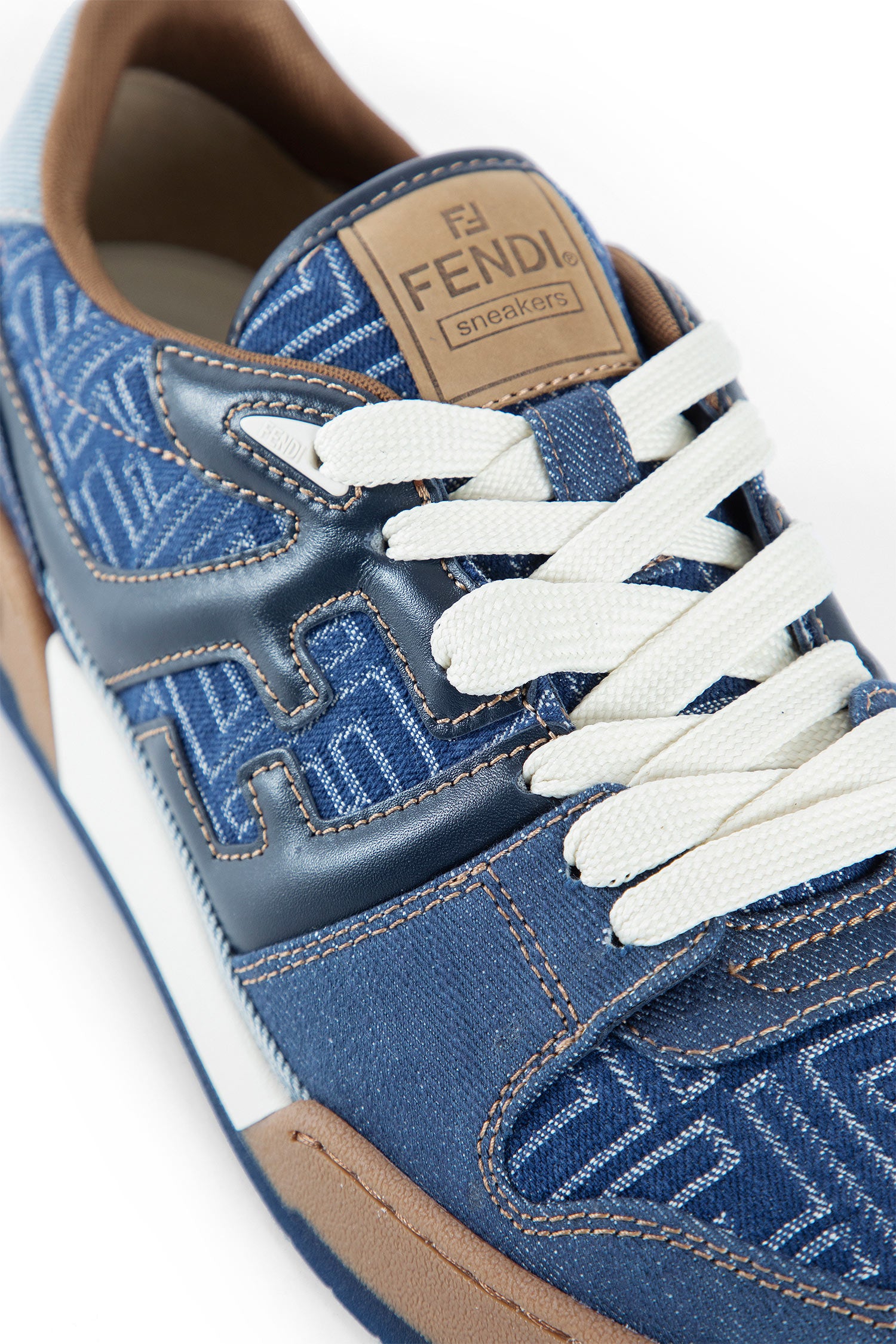 Fendi Match Denim-Effect FF Sneakers