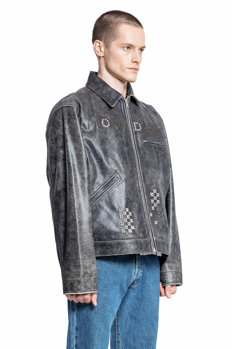 PALY HOLLYWOOD MAN BLACK LEATHER JACKETS