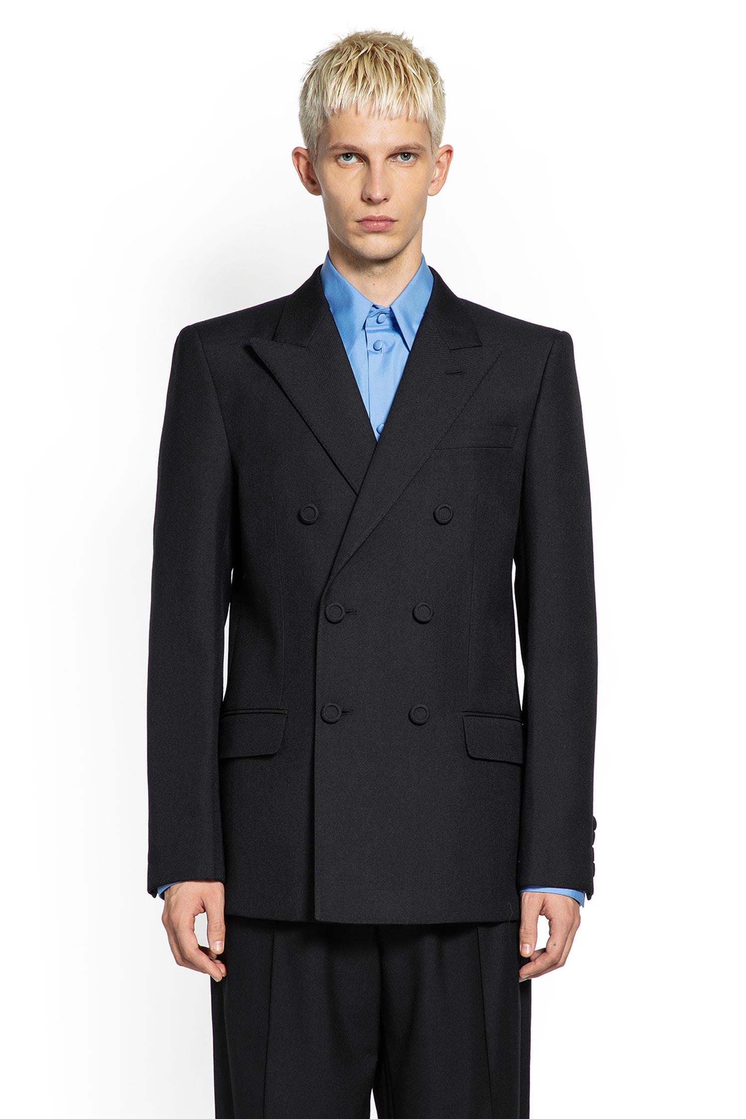 Double-Breasted Wool Gabardine Blazer