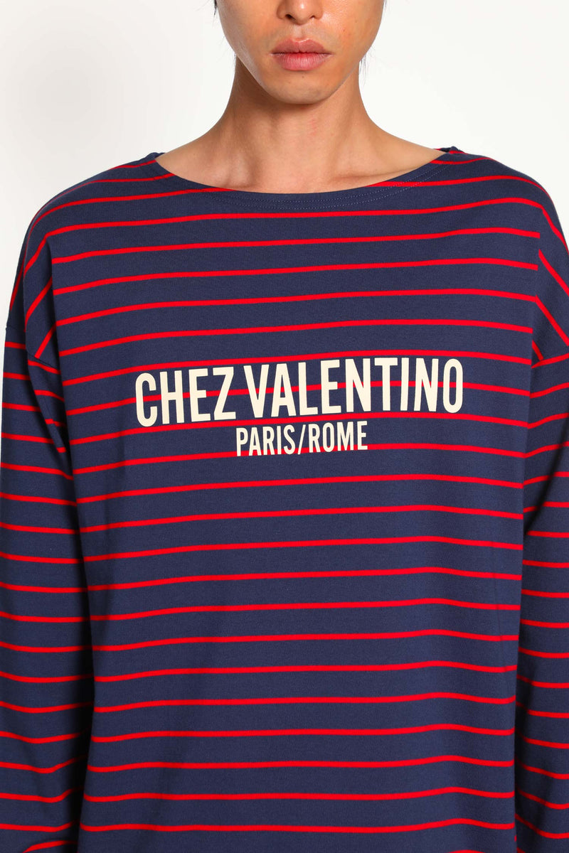 Chez Valentino Striped Long Sleeve T-Shirt - Antonioli.eu