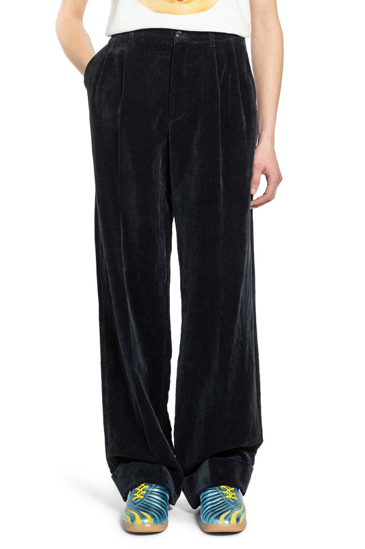 Washed Cotton Linen Velvet Trousers