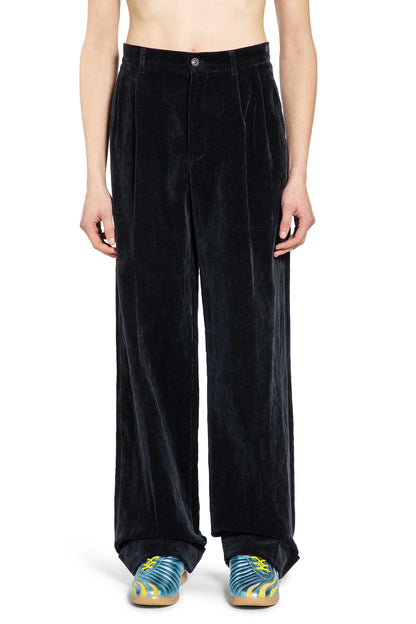 Washed Cotton Linen Velvet Trousers