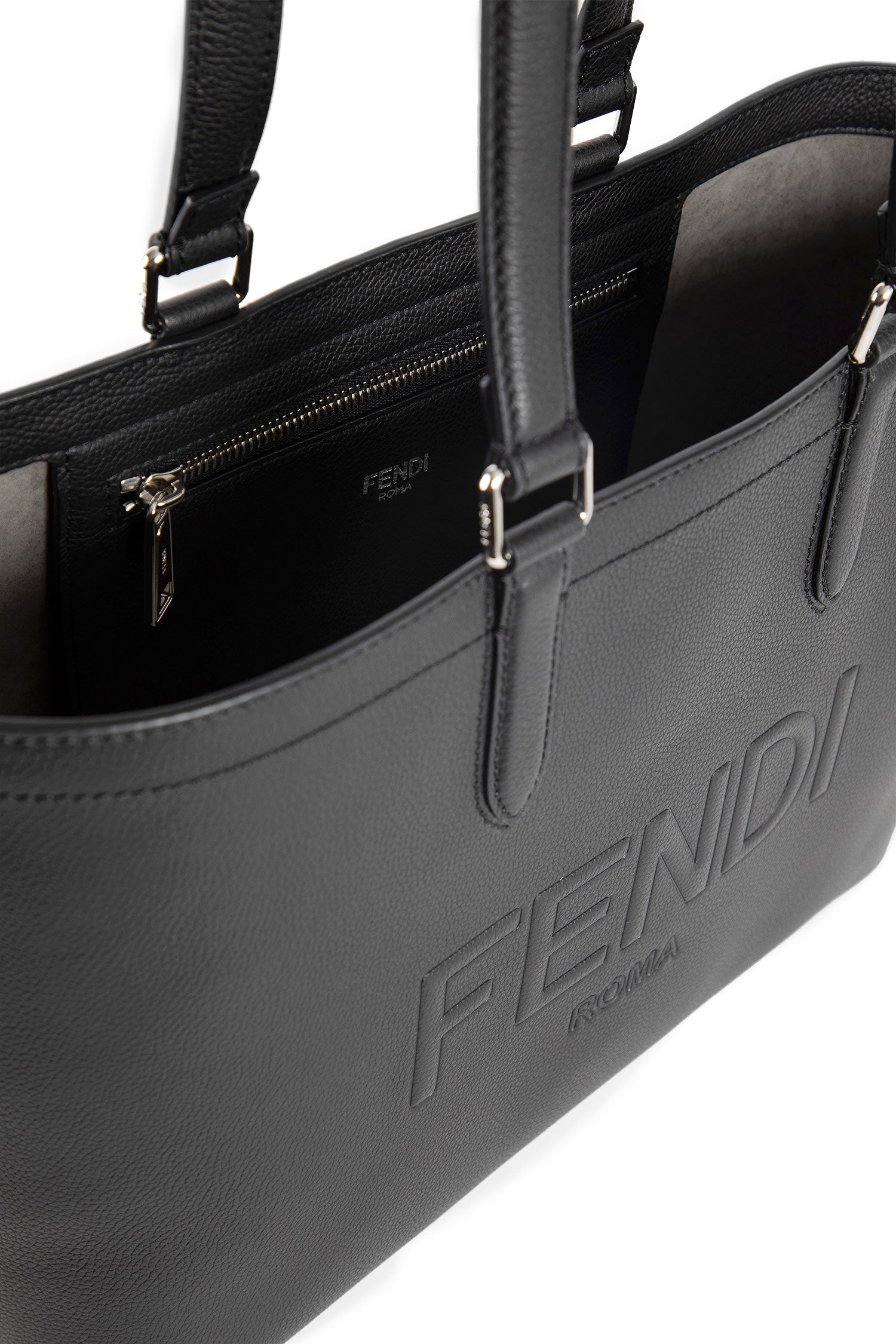 FENDI MAN BLACK TOTE BAGS