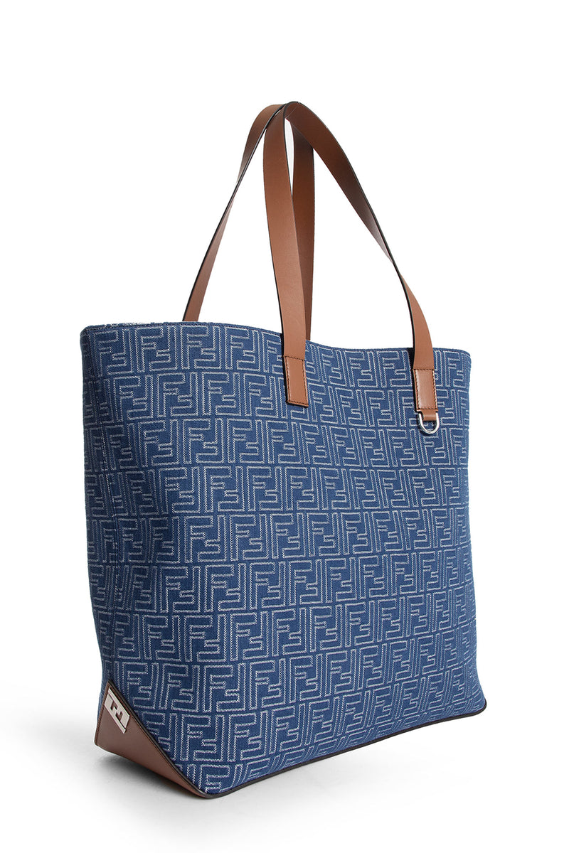 FF Denim-Effect Shopping Bag Medium - Antonioli.eu