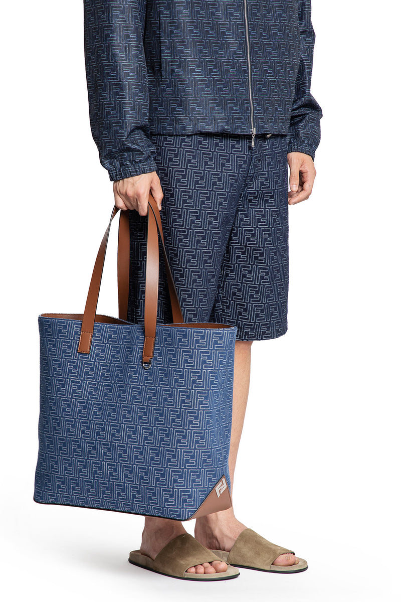 FF Denim-Effect Shopping Bag Medium - Antonioli.eu