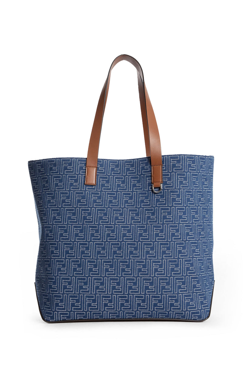 FF Denim-Effect Shopping Bag Medium - Antonioli.eu