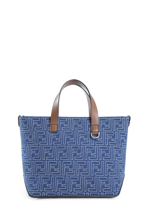 FF Denim-Effect Shopping Bag Small - Antonioli.eu