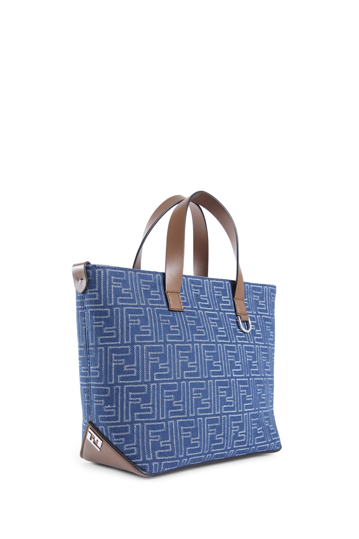 FF Denim-Effect Shopping Bag Small