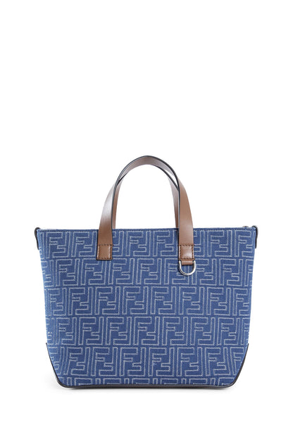 FF Denim-Effect Shopping Bag Small