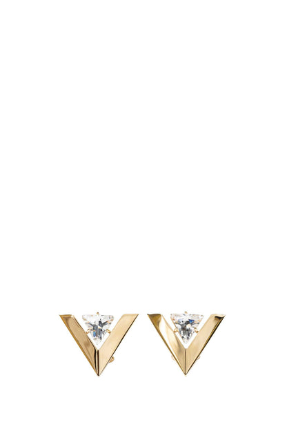 Je Les V Metal and Crystal Earrings