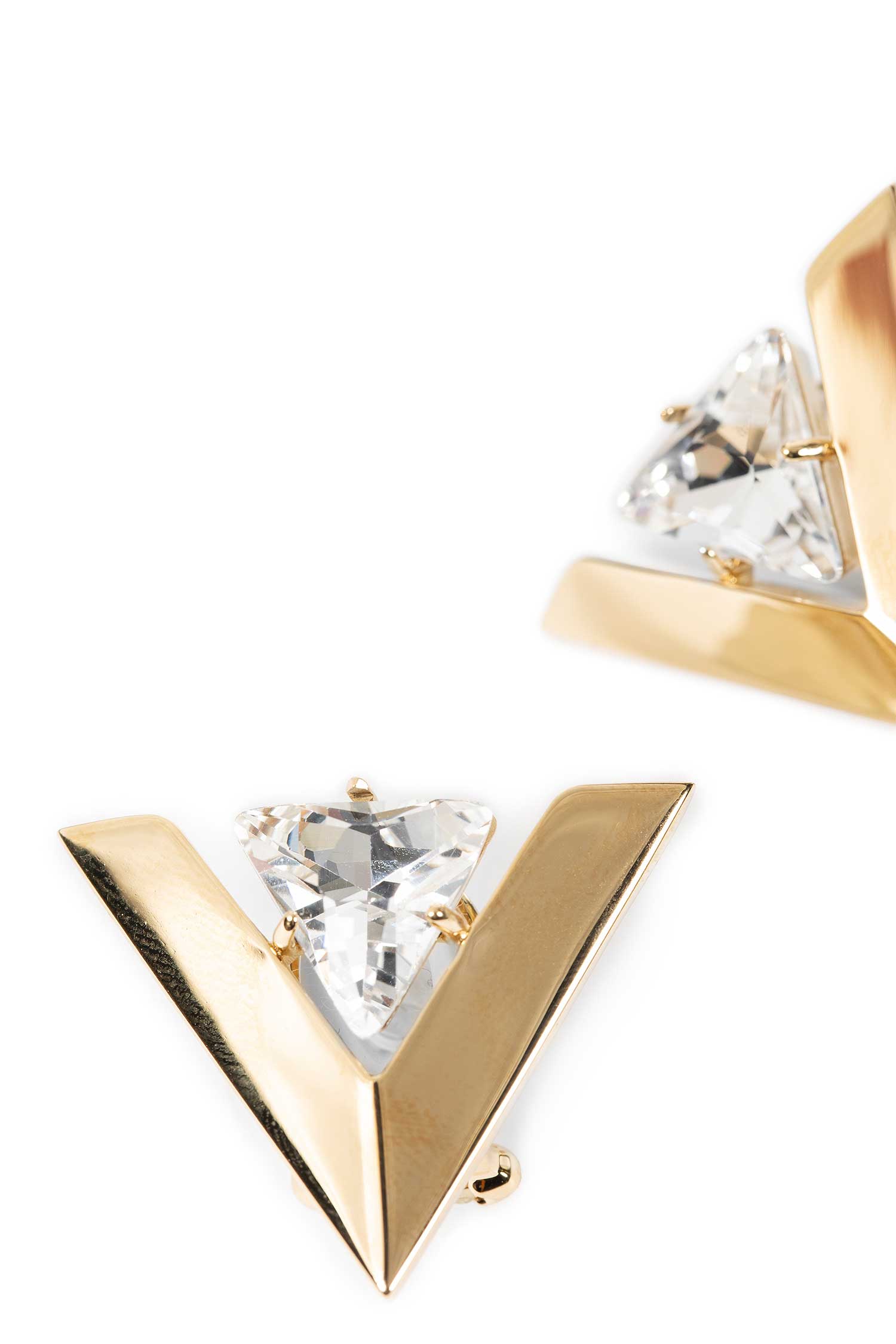Je Les V Metal and Crystal Earrings