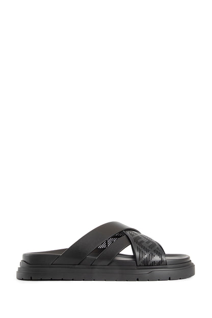 FENDI MAN BLACK SANDALS & SLIDES