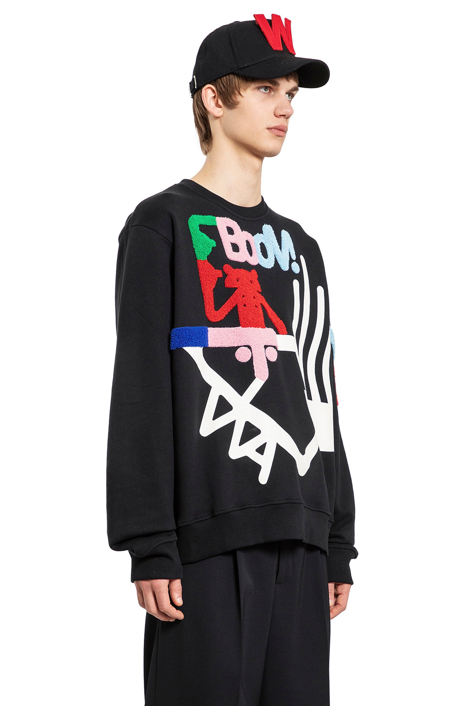 WALTER VAN BEIRENDONCK MAN BLACK SWEATSHIRTS